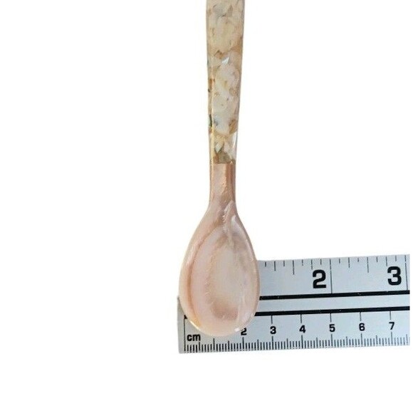 Mother of Pearl Caviar Spoons Abalone and Seashell Handle Set of Five Appetizer - Picture 9 of 9